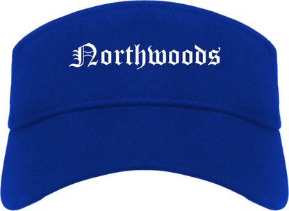 Northwoods Missouri MO Old English Mens Visor Cap Hat Royal Blue