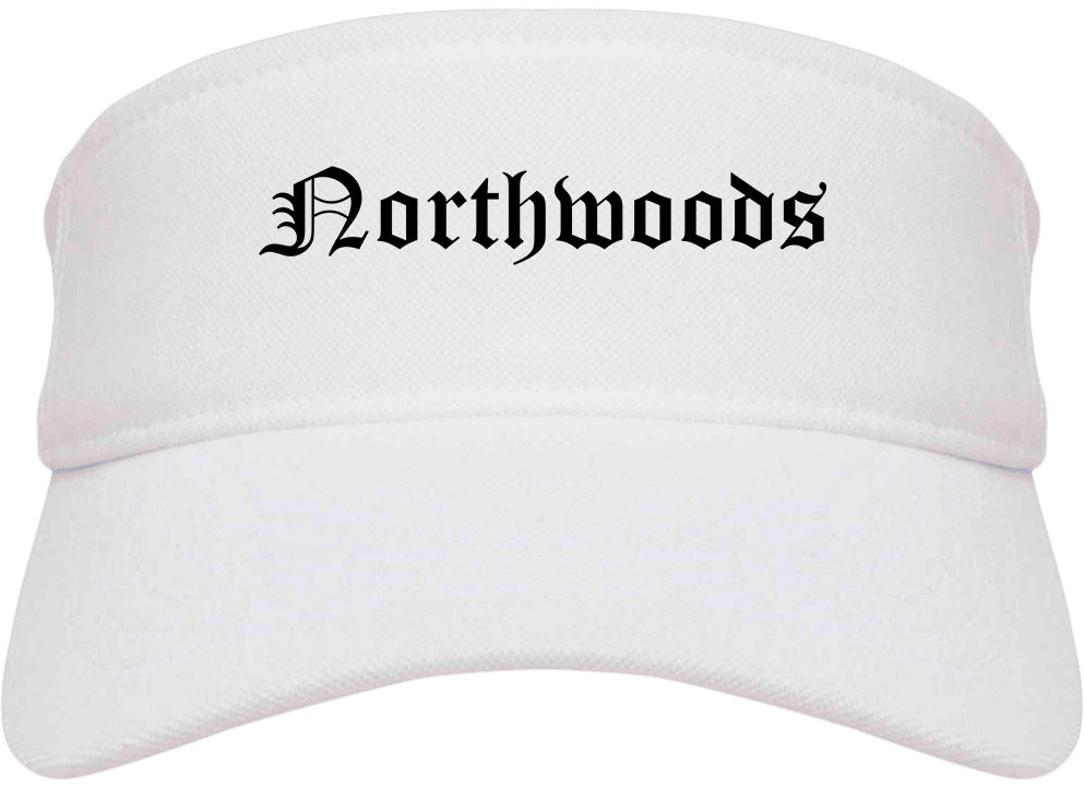 Northwoods Missouri MO Old English Mens Visor Cap Hat White