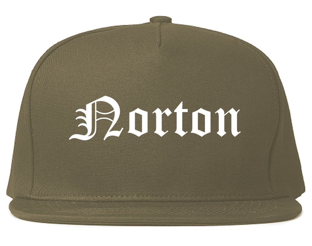 Norton Ohio OH Old English Mens Snapback Hat Grey