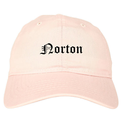 Norton Ohio OH Old English Mens Dad Hat Baseball Cap Pink