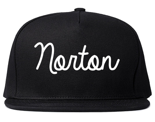 Norton Ohio OH Script Mens Snapback Hat Black