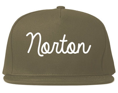 Norton Ohio OH Script Mens Snapback Hat Grey