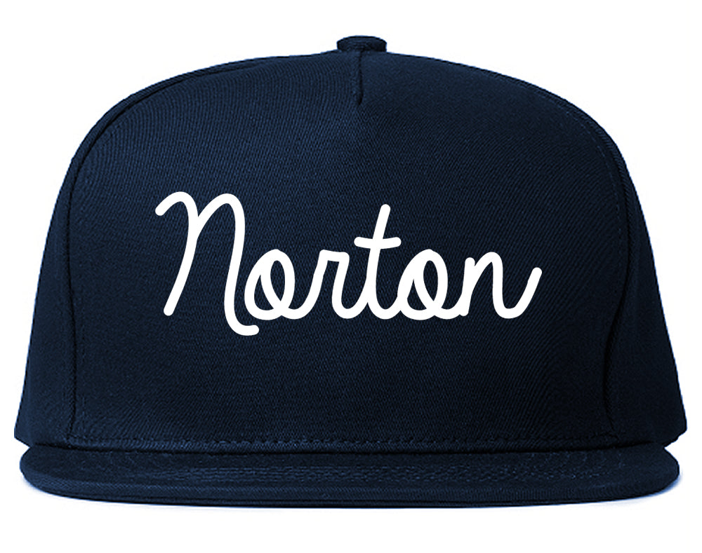 Norton Ohio OH Script Mens Snapback Hat Navy Blue