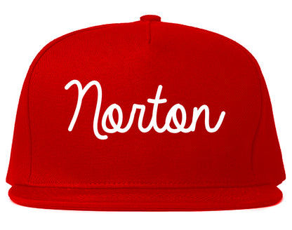 Norton Ohio OH Script Mens Snapback Hat Red