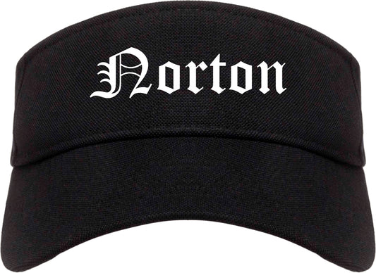 Norton Ohio OH Old English Mens Visor Cap Hat Black