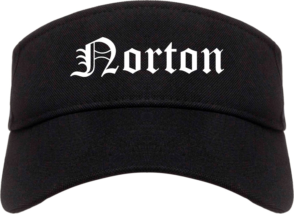 Norton Ohio OH Old English Mens Visor Cap Hat Black