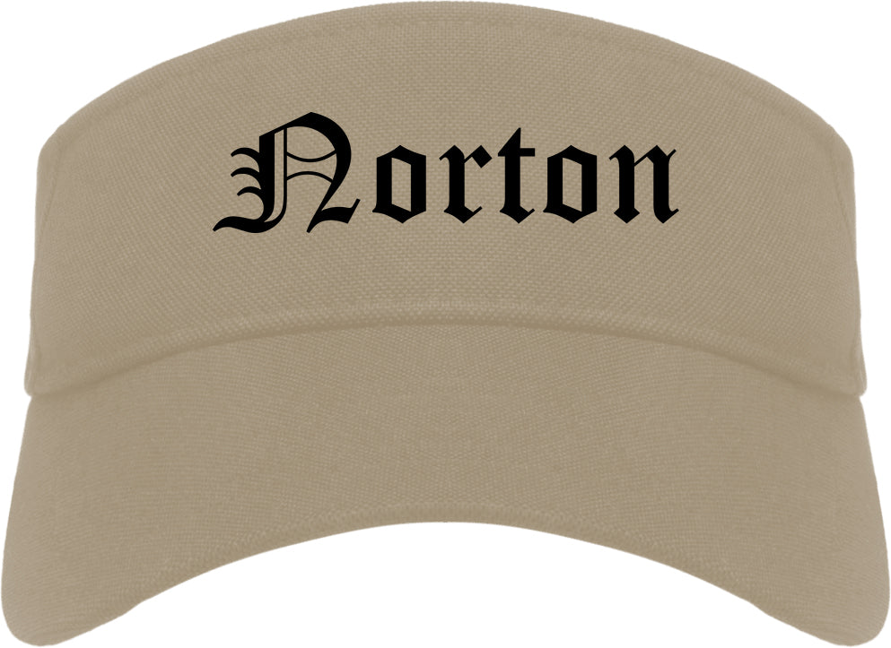 Norton Ohio OH Old English Mens Visor Cap Hat Khaki