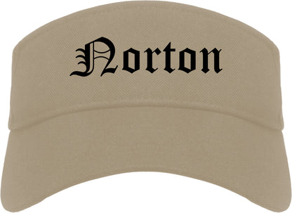 Norton Ohio OH Old English Mens Visor Cap Hat Khaki