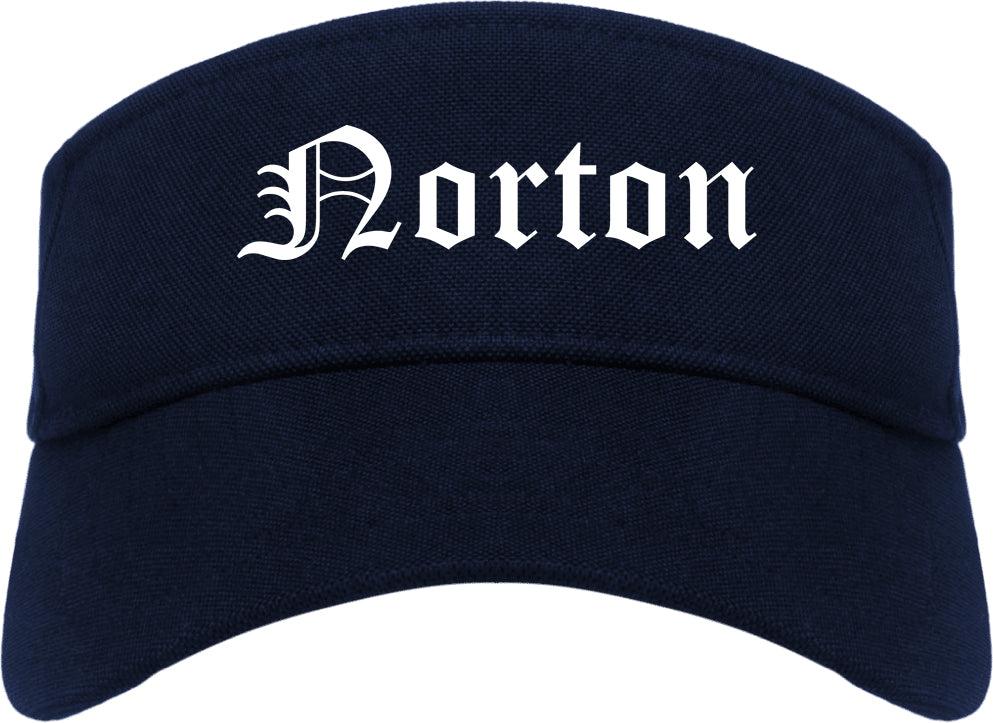 Norton Ohio OH Old English Mens Visor Cap Hat Navy Blue