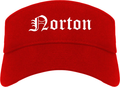 Norton Ohio OH Old English Mens Visor Cap Hat Red