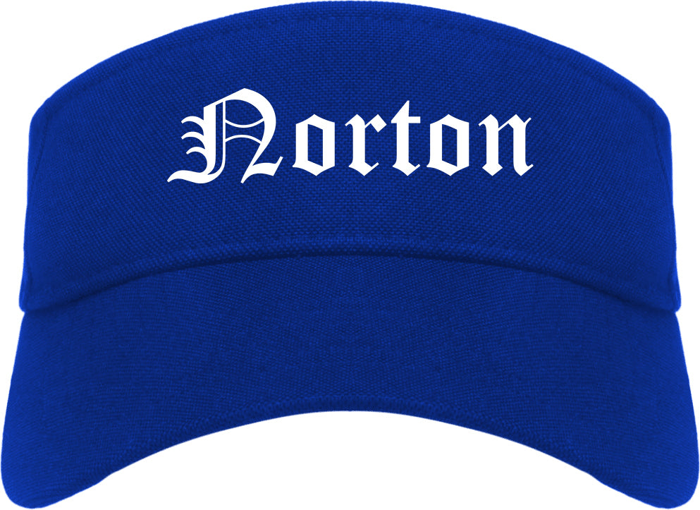 Norton Ohio OH Old English Mens Visor Cap Hat Royal Blue