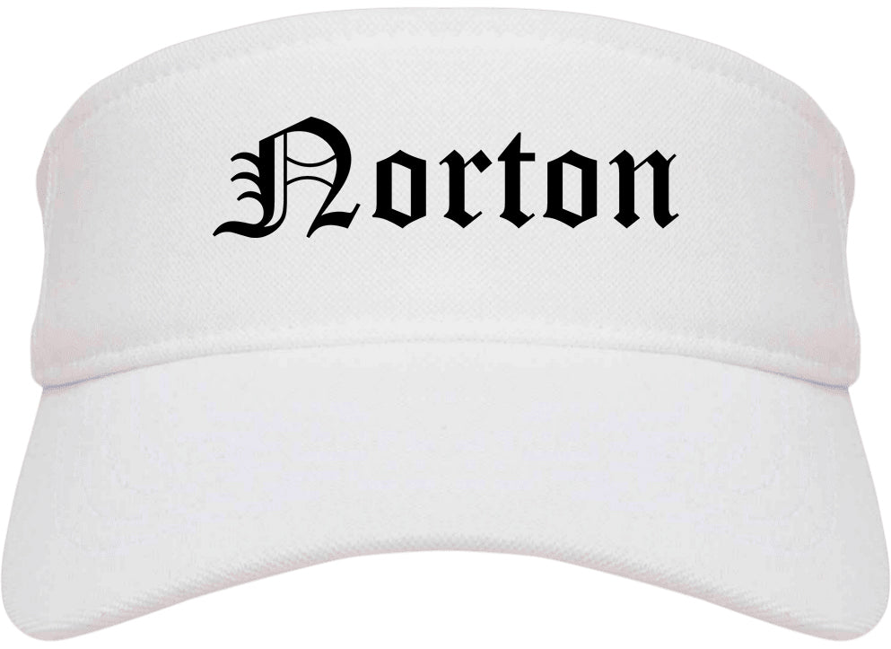 Norton Ohio OH Old English Mens Visor Cap Hat White