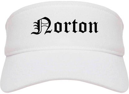 Norton Ohio OH Old English Mens Visor Cap Hat White