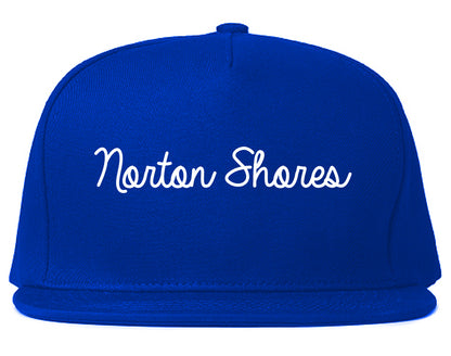 Norton Shores Michigan MI Script Mens Snapback Hat Royal Blue