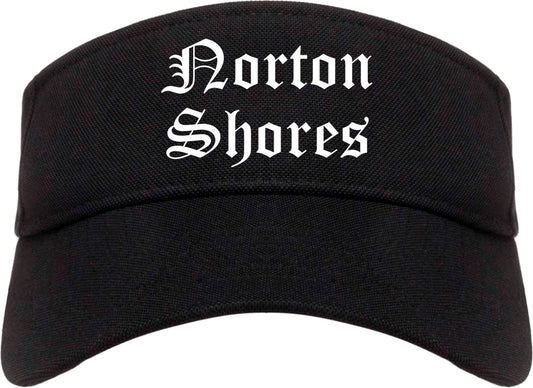Norton Shores Michigan MI Old English Mens Visor Cap Hat Black