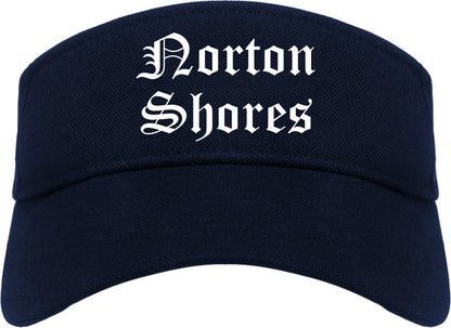Norton Shores Michigan MI Old English Mens Visor Cap Hat Navy Blue