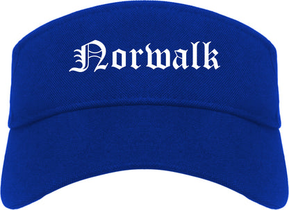 Norwalk California CA Old English Mens Visor Cap Hat Royal Blue