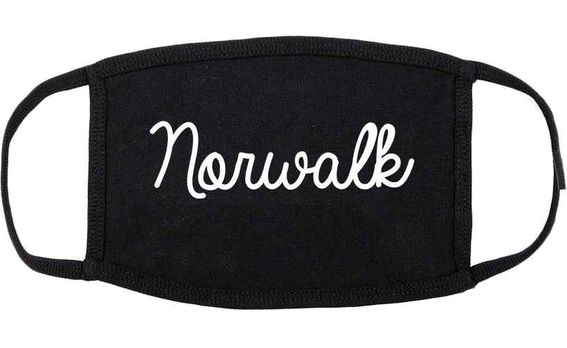 Norwalk Connecticut CT Script Cotton Face Mask Black