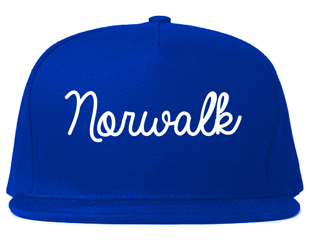 Norwalk Connecticut CT Script Mens Snapback Hat Royal Blue
