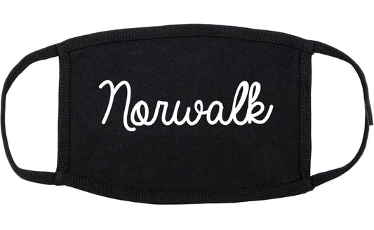 Norwalk Iowa IA Script Cotton Face Mask Black