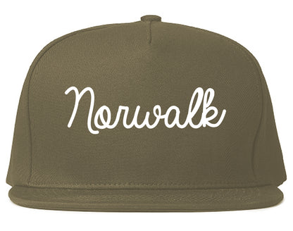 Norwalk Iowa IA Script Mens Snapback Hat Grey