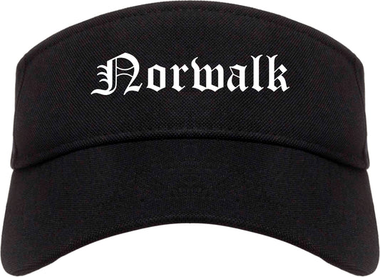 Norwalk Iowa IA Old English Mens Visor Cap Hat Black