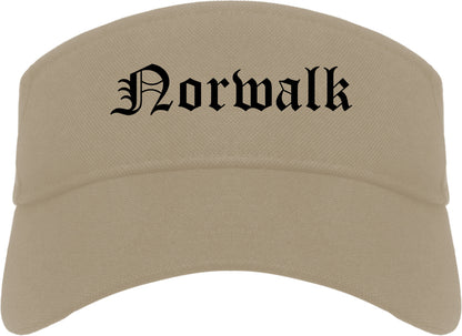 Norwalk Iowa IA Old English Mens Visor Cap Hat Khaki
