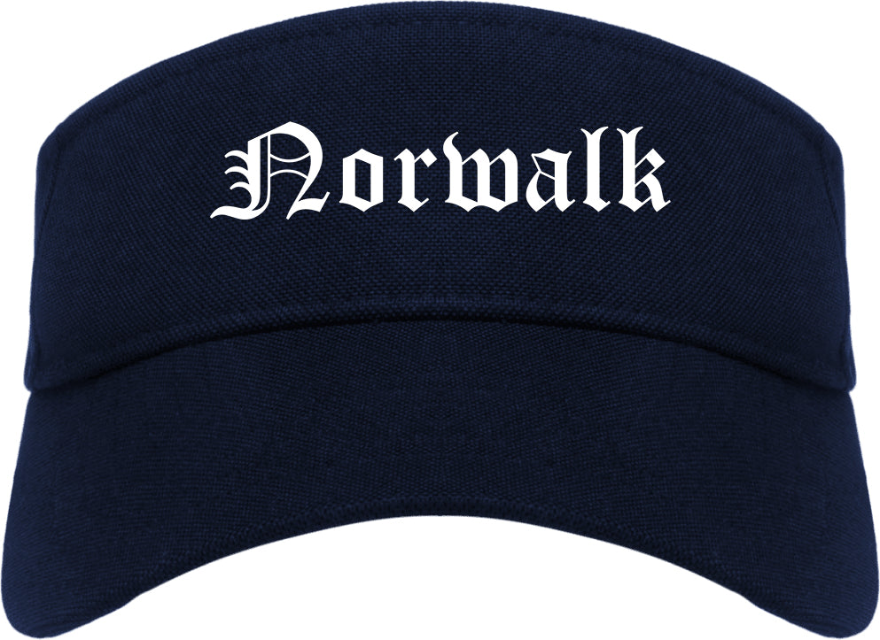 Norwalk Iowa IA Old English Mens Visor Cap Hat Navy Blue