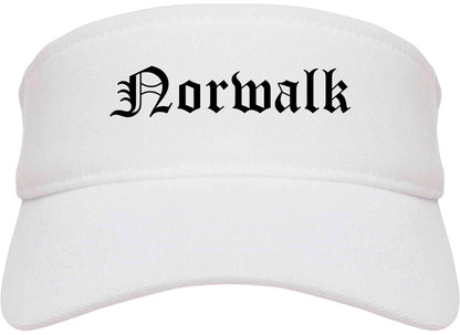 Norwalk Iowa IA Old English Mens Visor Cap Hat White