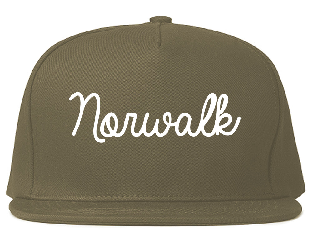 Norwalk Ohio OH Script Mens Snapback Hat Grey