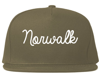 Norwalk Ohio OH Script Mens Snapback Hat Grey