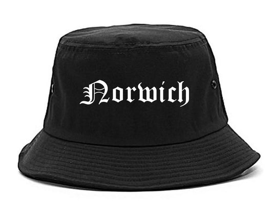 Norwich Connecticut CT Old English Mens Bucket Hat Black
