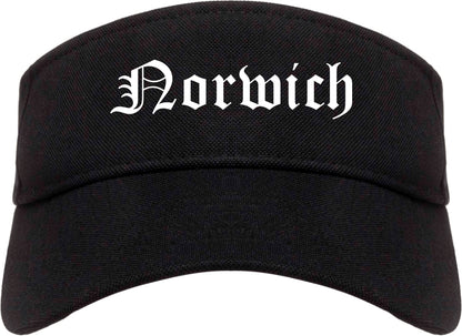 Norwich Connecticut CT Old English Mens Visor Cap Hat Black