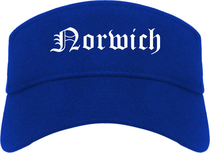 Norwich Connecticut CT Old English Mens Visor Cap Hat Royal Blue