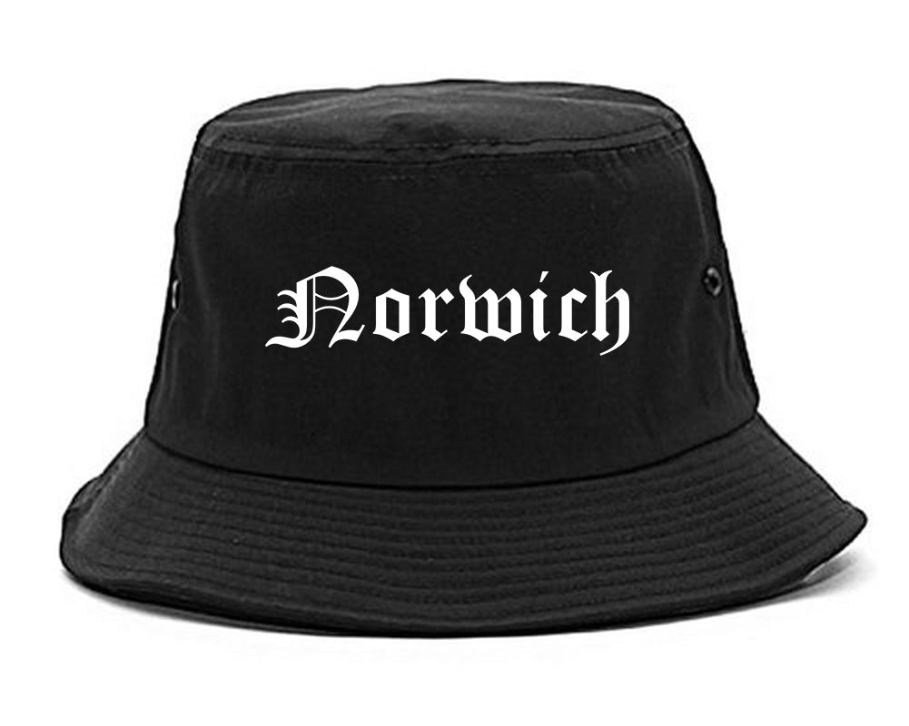 Norwich New York NY Old English Mens Bucket Hat Black