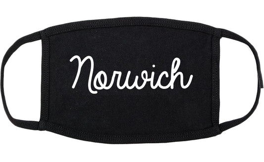 Norwich New York NY Script Cotton Face Mask Black