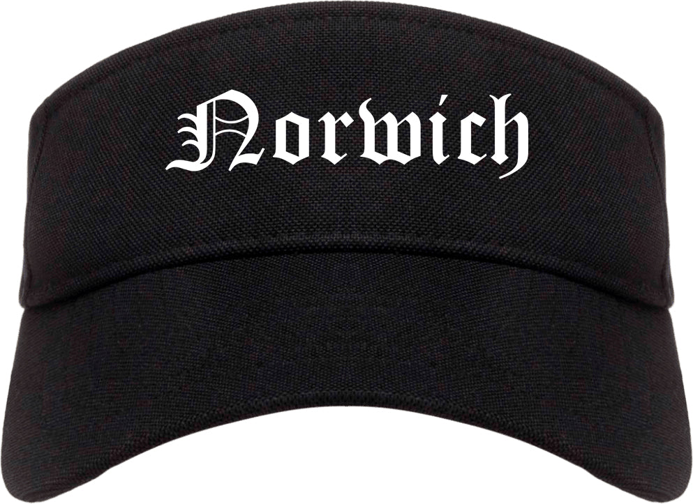 Norwich New York NY Old English Mens Visor Cap Hat Black