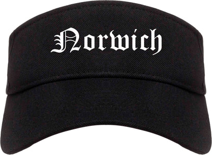 Norwich New York NY Old English Mens Visor Cap Hat Black