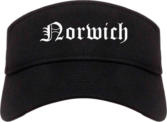 Norwich New York NY Old English Mens Visor Cap Hat Black