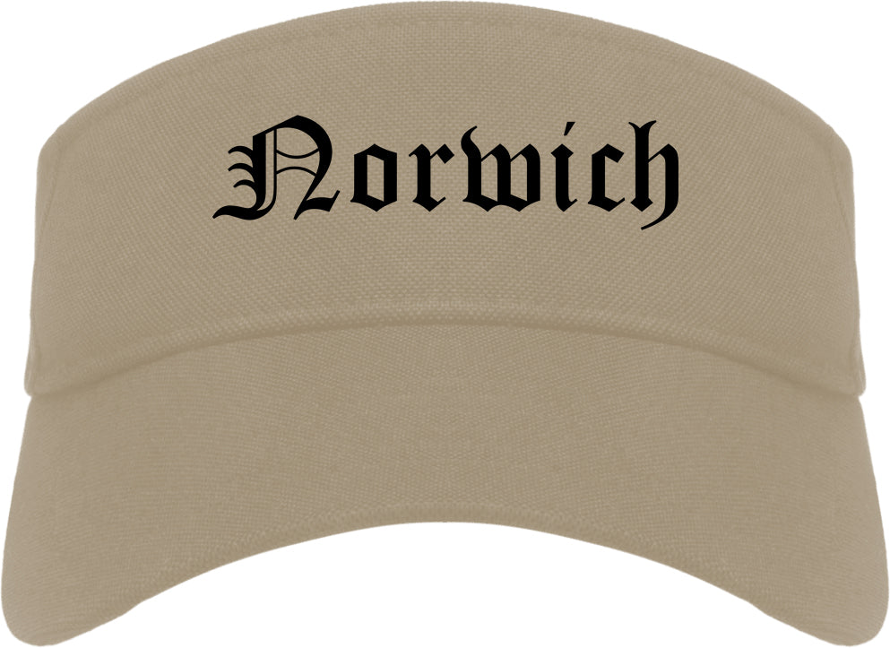 Norwich New York NY Old English Mens Visor Cap Hat Khaki