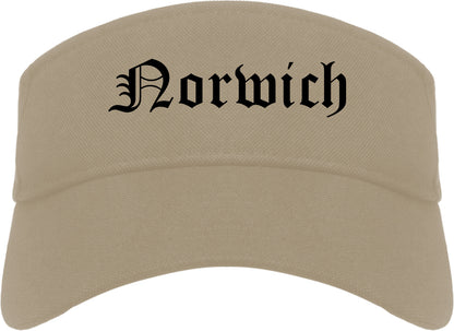 Norwich New York NY Old English Mens Visor Cap Hat Khaki