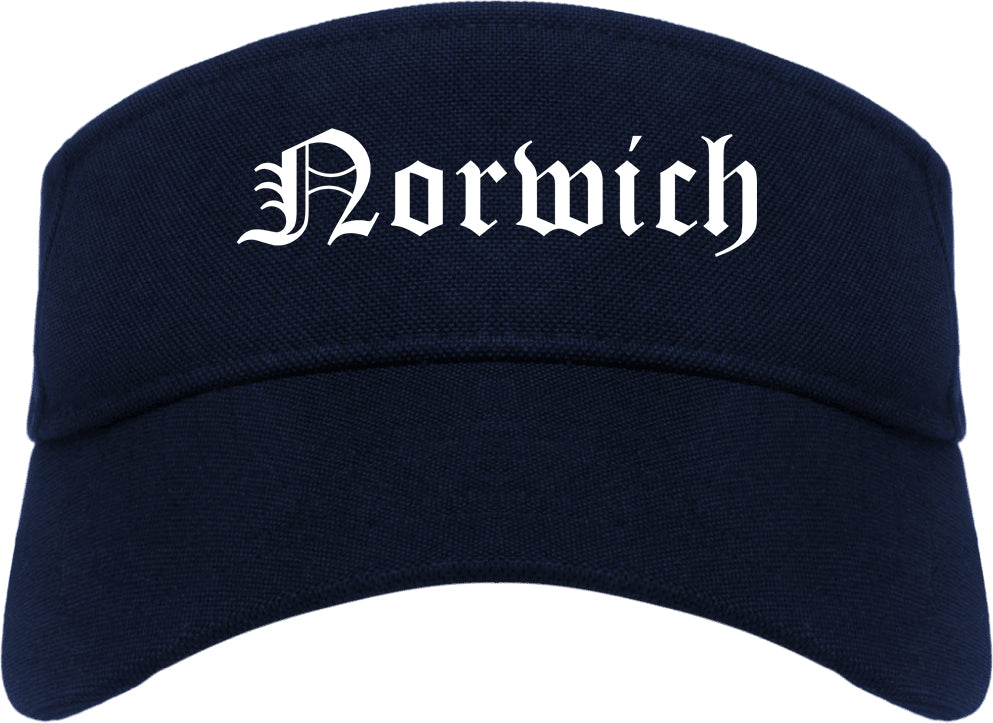 Norwich New York NY Old English Mens Visor Cap Hat Navy Blue