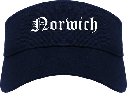 Norwich New York NY Old English Mens Visor Cap Hat Navy Blue
