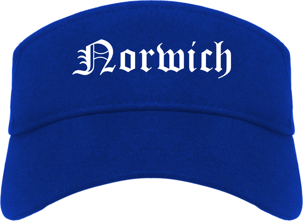 Norwich New York NY Old English Mens Visor Cap Hat Royal Blue