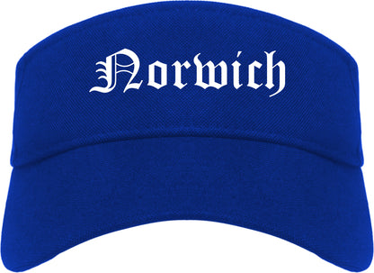 Norwich New York NY Old English Mens Visor Cap Hat Royal Blue