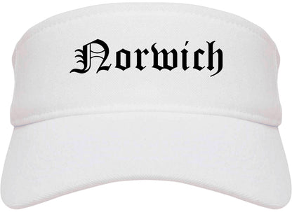 Norwich New York NY Old English Mens Visor Cap Hat White