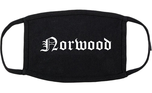 Norwood New Jersey NJ Old English Cotton Face Mask Black