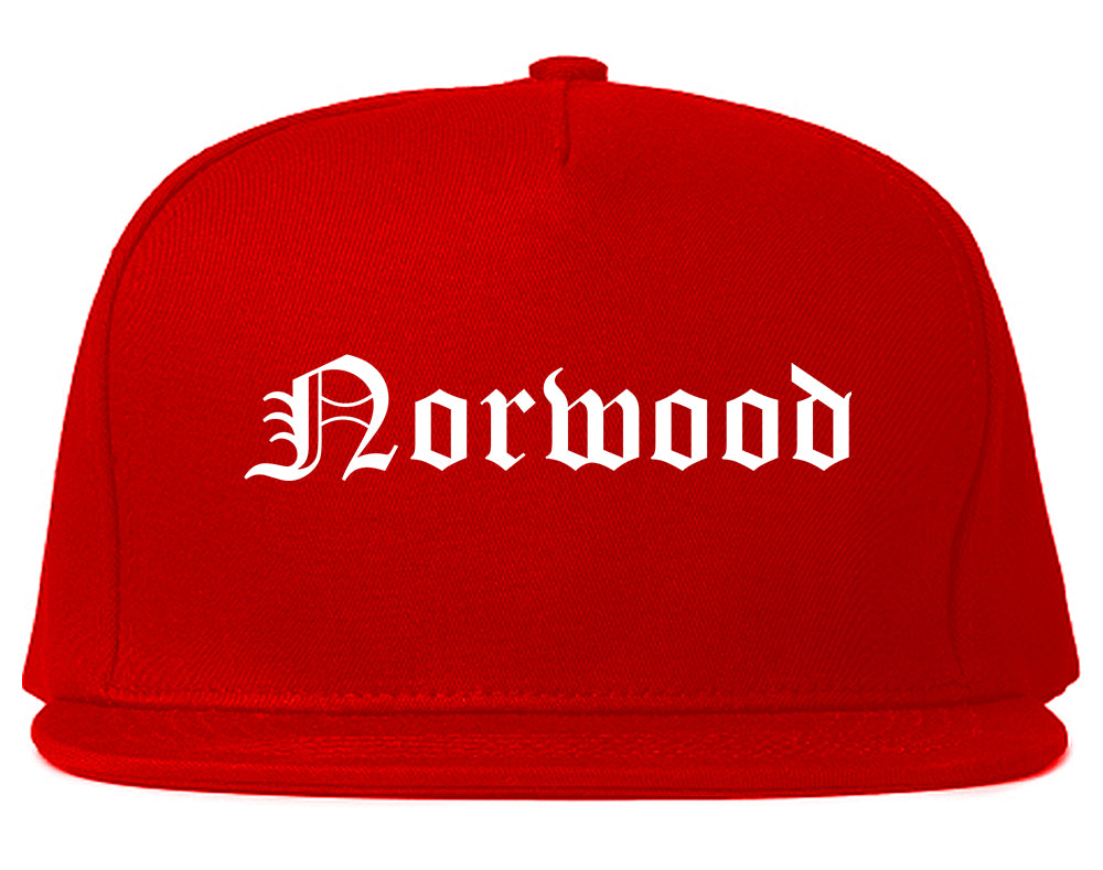 Norwood Ohio OH Old English Mens Snapback Hat Red