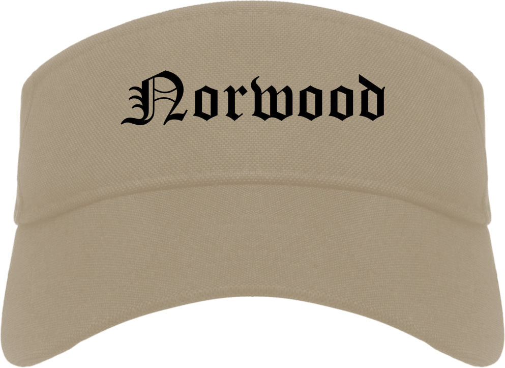 Norwood Ohio OH Old English Mens Visor Cap Hat Khaki