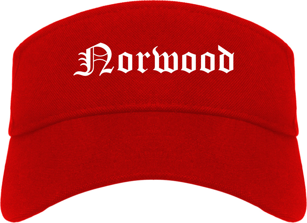 Norwood Ohio OH Old English Mens Visor Cap Hat Red